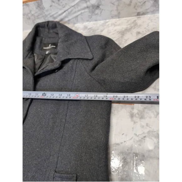 London Fog Wool Charcoal Black Women Dressy Peacoat Size M Quiet Luxury Oldmoney - Picture 7 of 11